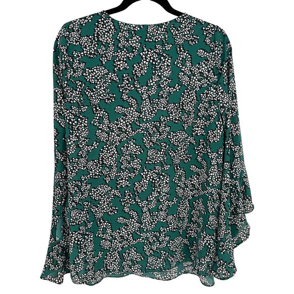 A Pea in the Pod Green Floral Maternity Top Long Bell Sleeve Comfort Floral S - Picture 3 of 8